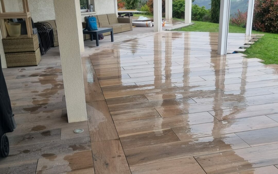Extension d’une terrasse dalle 30×120 à Monistrol sur Loire