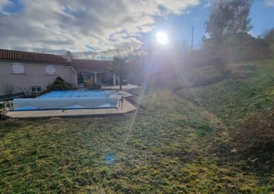 Terrassement et posé de bordure en pave préparation pour sol en nidagravel + gravier de finition